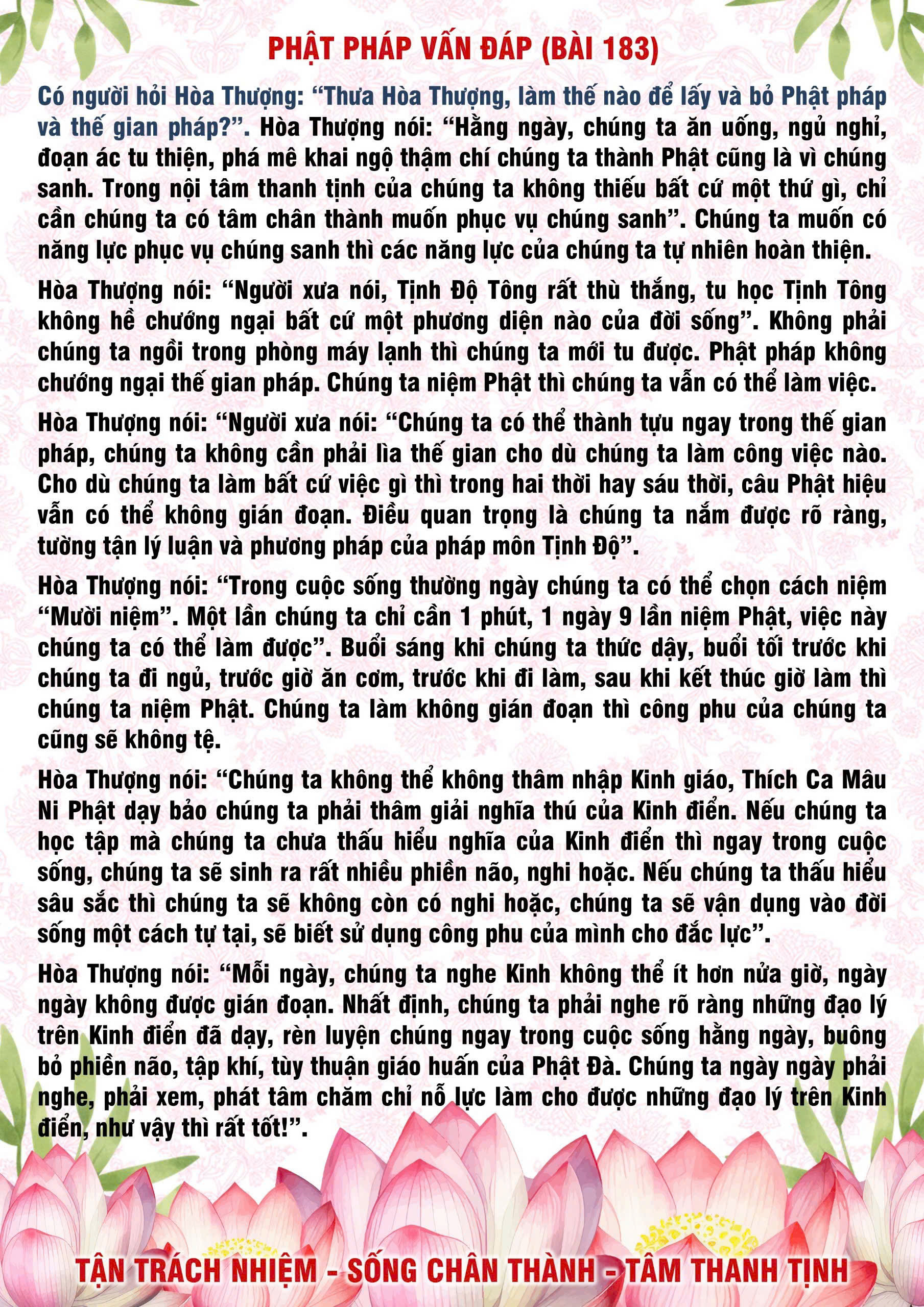 183 · Phật Pháp Vấn Đáp - 183